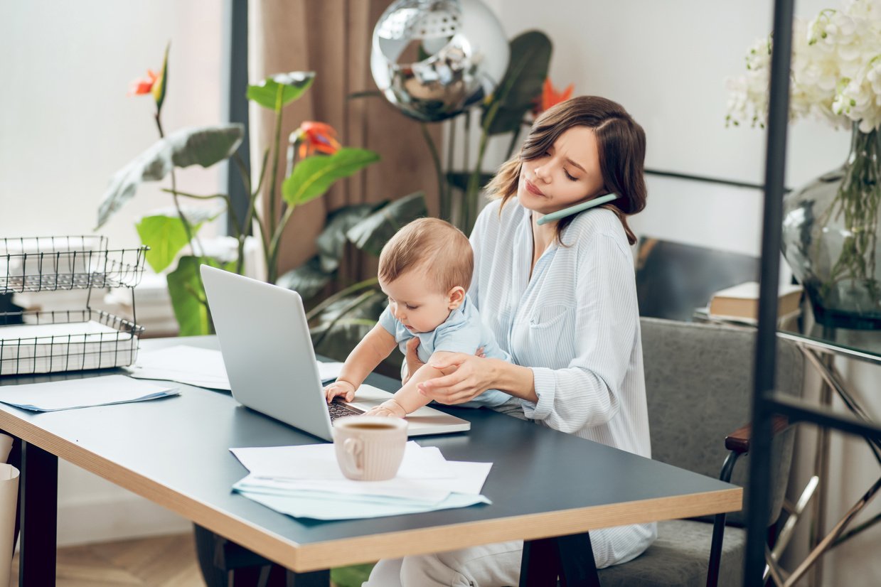 Child Disturbing Mom at Work 